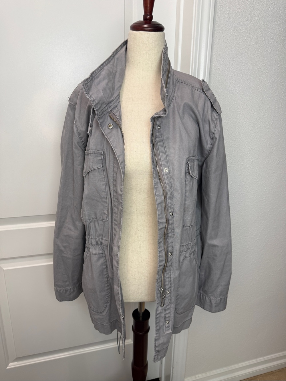Kensie Jeans Light Gray Utility Jacket